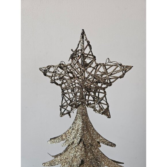 Pier 1 glitter tree metal star Xmas decor sparkle unique - Picture 2 of 9